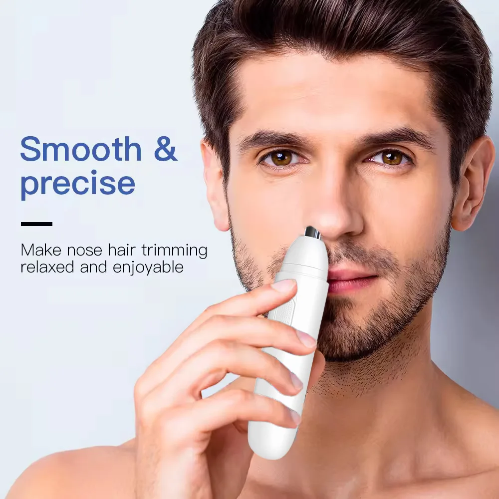 Nose Hair Trimmer for Men Rechargeable 360 Rotating Dual-Blade Electric Shaver Eyebrows Nose Hair Trimmer Painless Safe