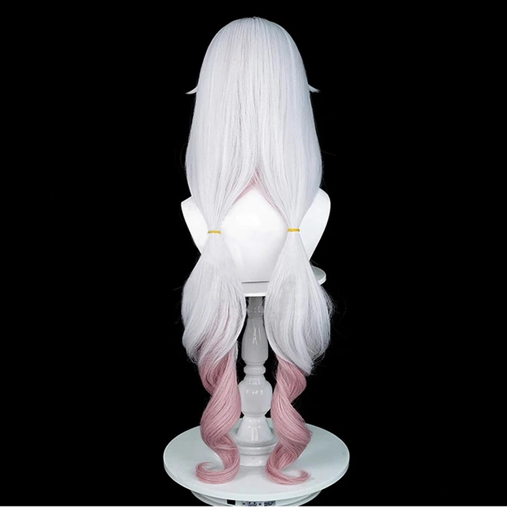 Honkai Impact 3 Theresa Apocalypse Wig Synthetic Long Wavy Ombre White Pink Fluffy Game Cosplay Hair Wig for Party