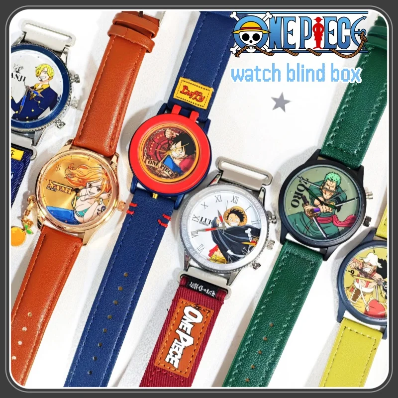Caja ciega de reloj de una pieza, Anime auténtico Luffy Zoro Nami Robin Sanji Usopp Franky Brook Jinbe, regalo misterioso, periférico coleccionable