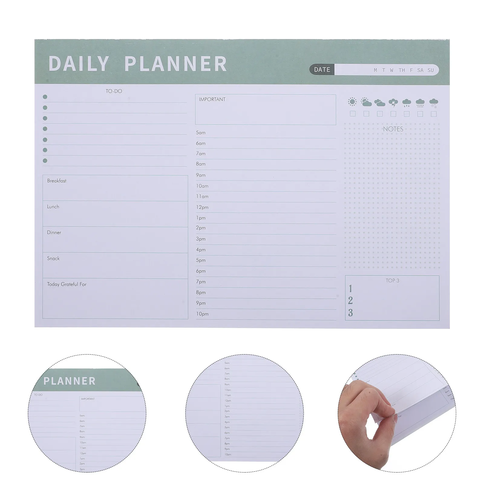 Magnetic Schedule Notebook Daily Planner Notepad Tear-Off Pages Flat Smooth Paper Portable Compact Design for Office Home Travel