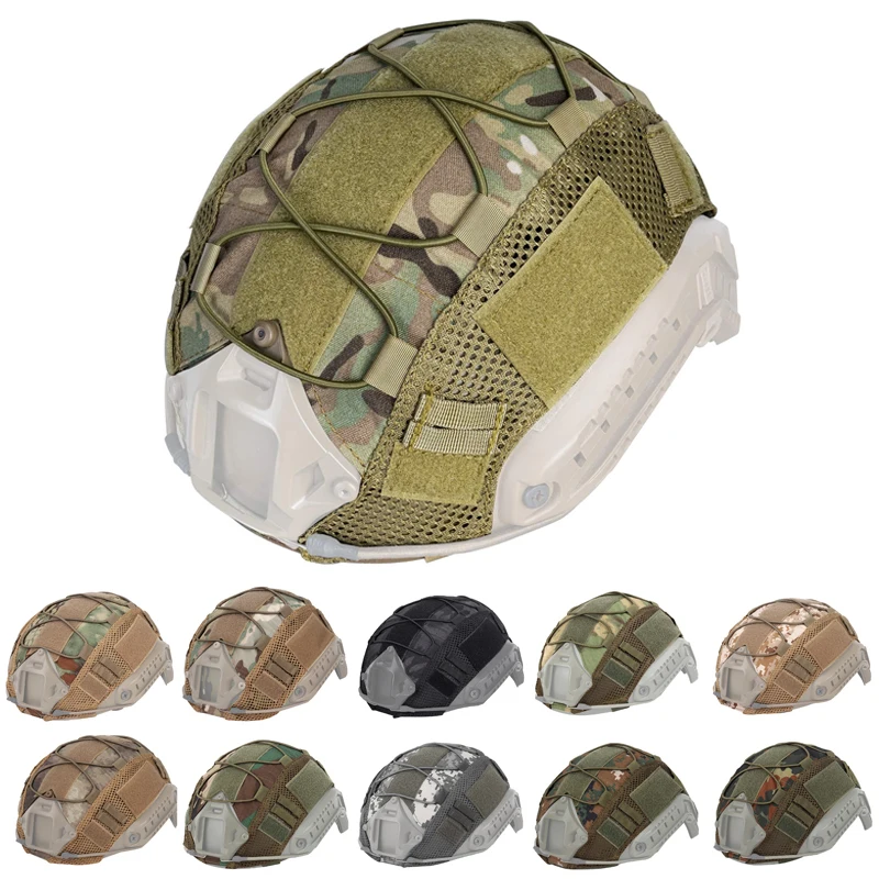 BOOIU Tactical Helmet Cover Fast MH PJ BJ OPS-Core Cloth Helmet Airsoft Paintball Camo Military Helmet Cover with Elastic Cord