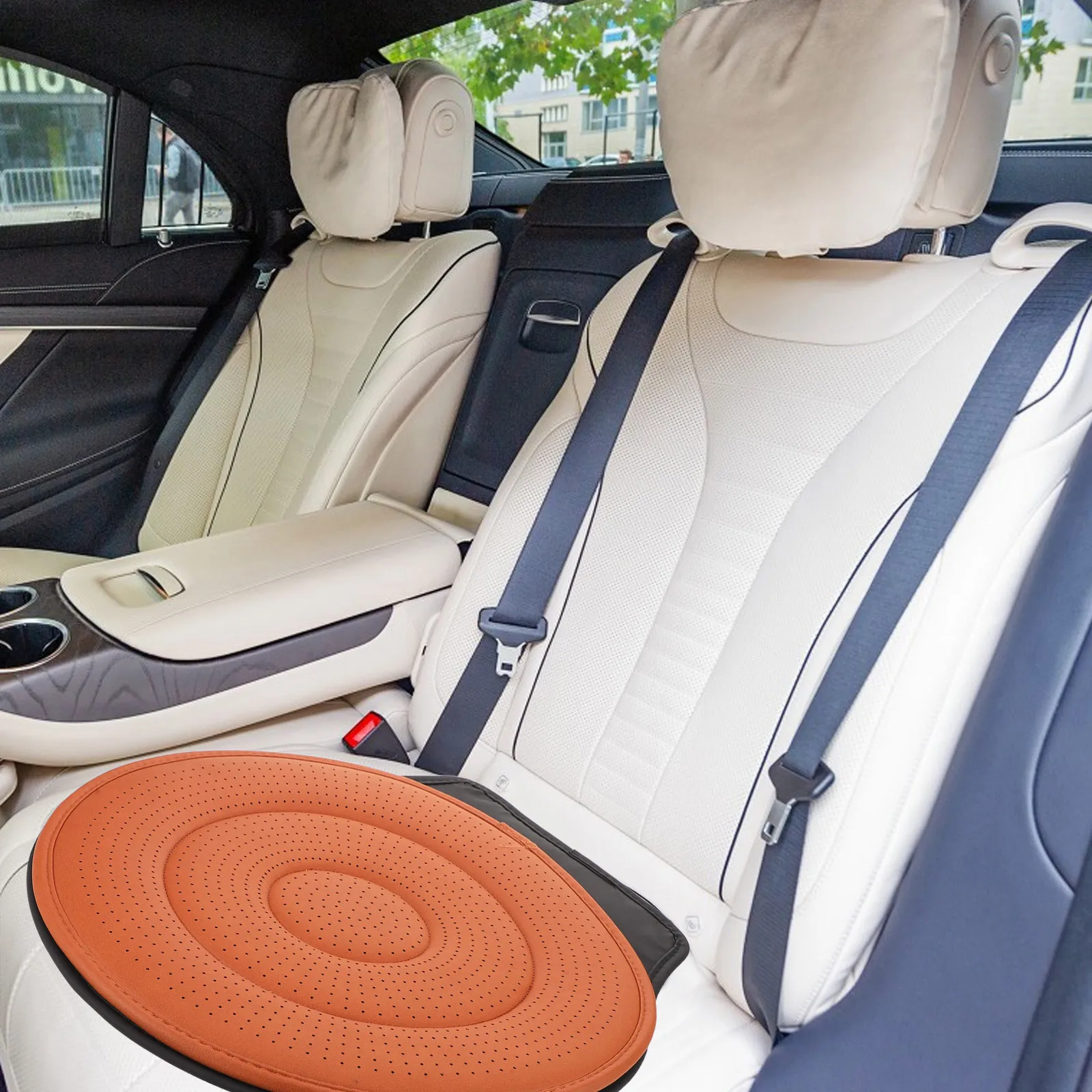 

Ergonomic Car Seat Cushion Pad Saddle Brown Auto Seat Mat Breathable Soft Cushion for Vehicle Front Rear Seats Elderly Pregnant