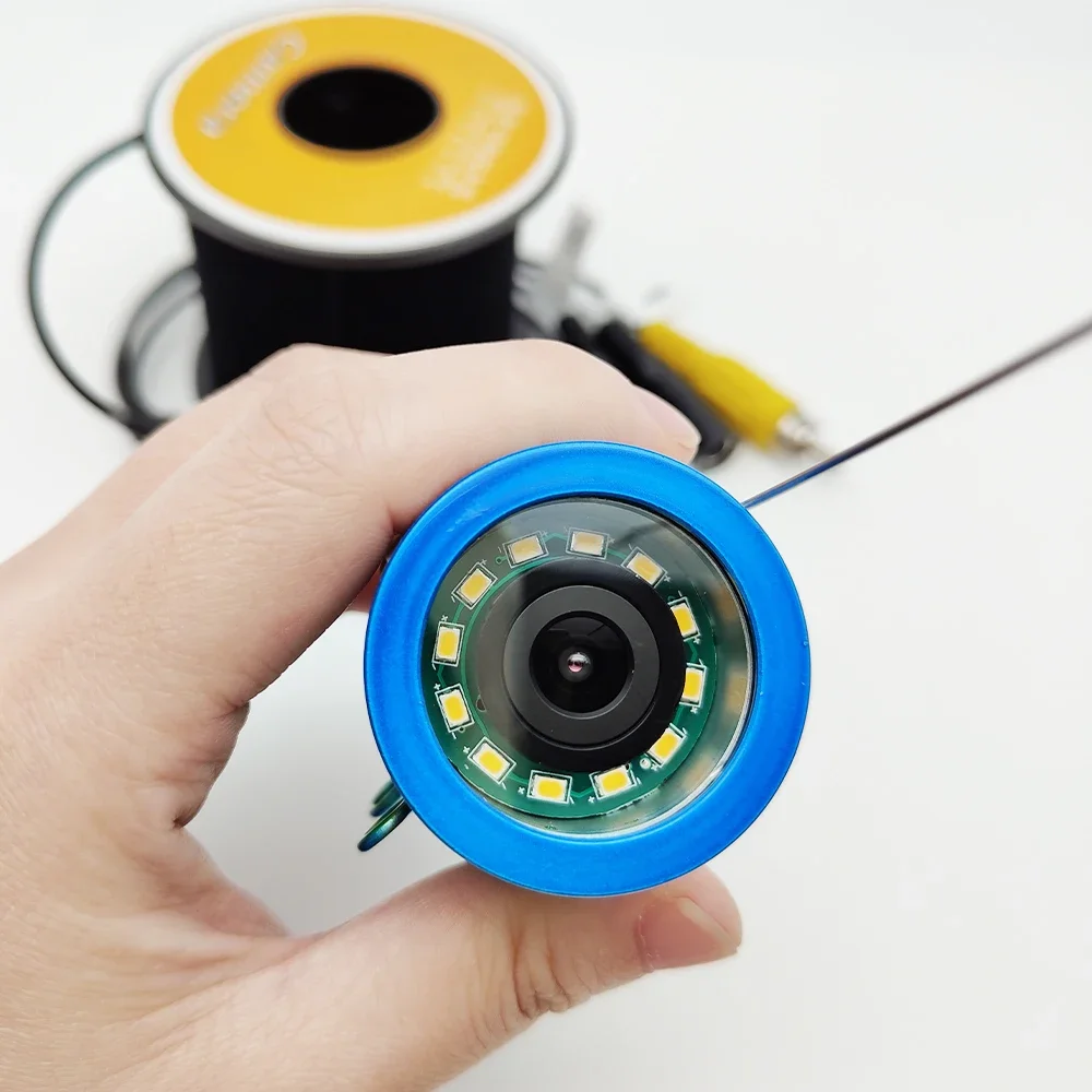 F01S Accessori per telecamere subacquee per pesca Cavo impermeabile 12 luci per visione notturna a LED IP68 Luce bianca 15M 30M 50M