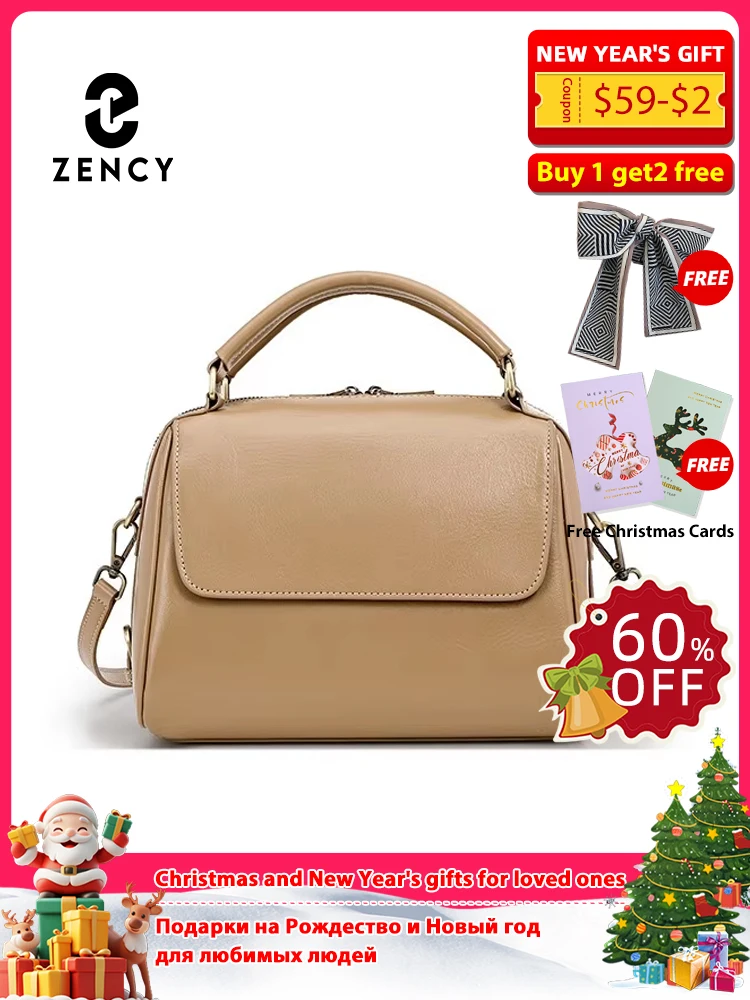 

Zency Genuine Leather Women's Handbag Casual Work Tote Bag Luxury Brand Boston Crossbody Satchel For Fashion Girls Sac 2025