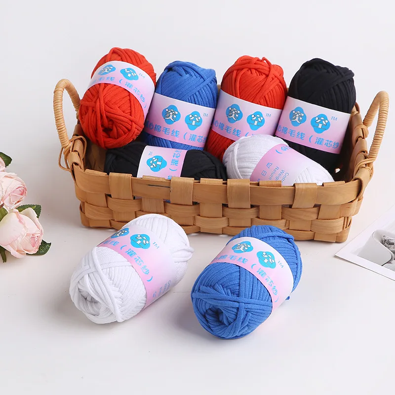 50g Genuine Cotton Filling Velvet Yarn Crochet Weaving DIY New Line Hollow Knitting Yarn Wool Bag Blanket Shoes Hand Woven Gift