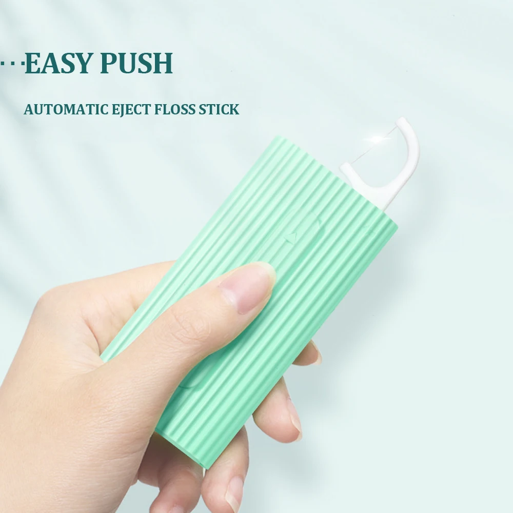 Dental Floss Automatic Floss Dispenser Portable Floss Storage Box Reusable Oral Hygiene Care Storage Boxes with 10Pcs Floss