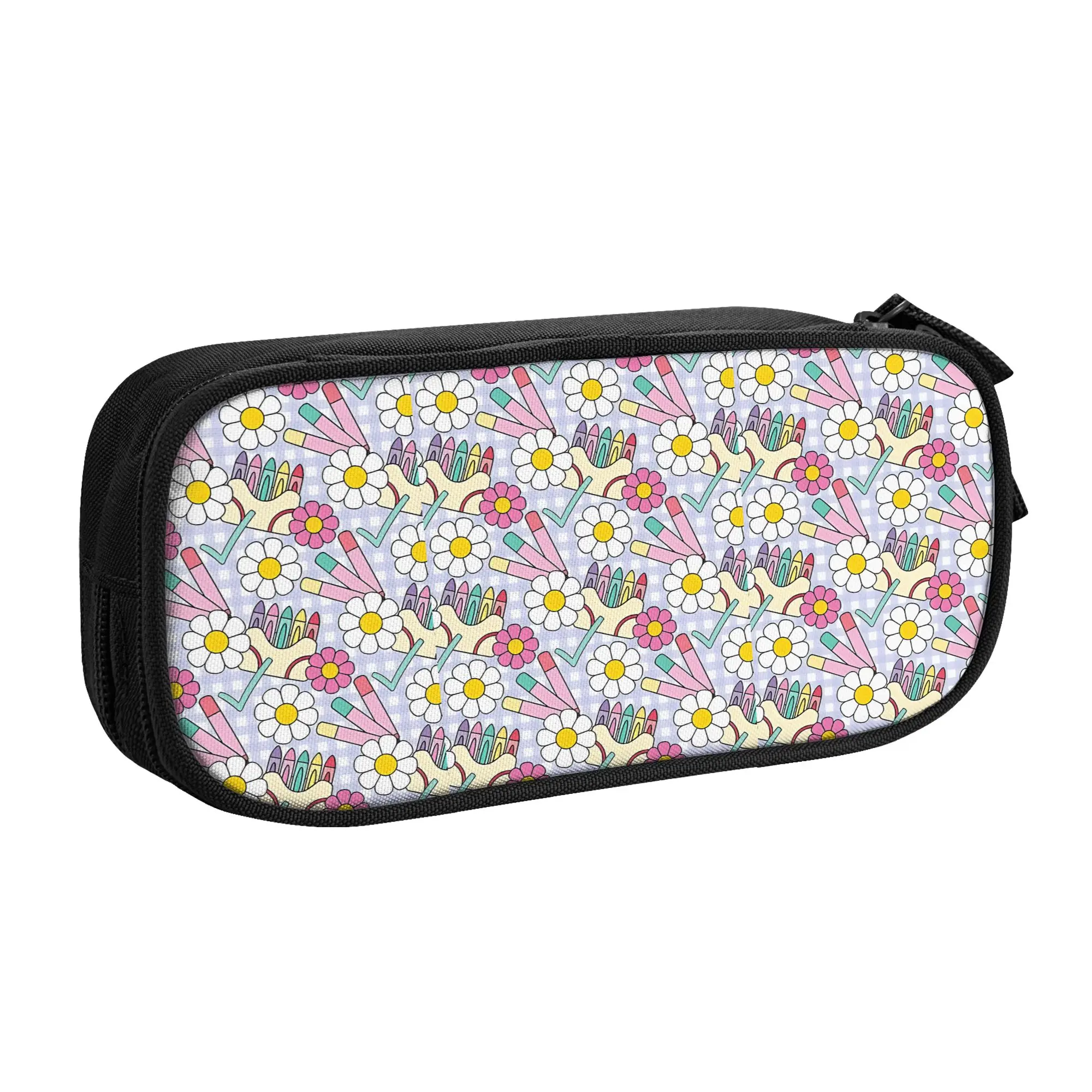 1 piece Stylish Teacher Pattern Stationery Spring Summer Pencil Case Boys Pen Bag Back To School Office Stationery Bag