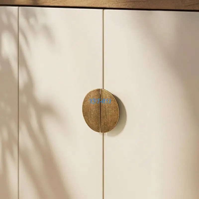 

E15A Vintage Cupboard Knobs Ergonomic Semi Circular Drawer Handles Pair Easy Grip for Kitchen Wardrobe Dresser Cupboard