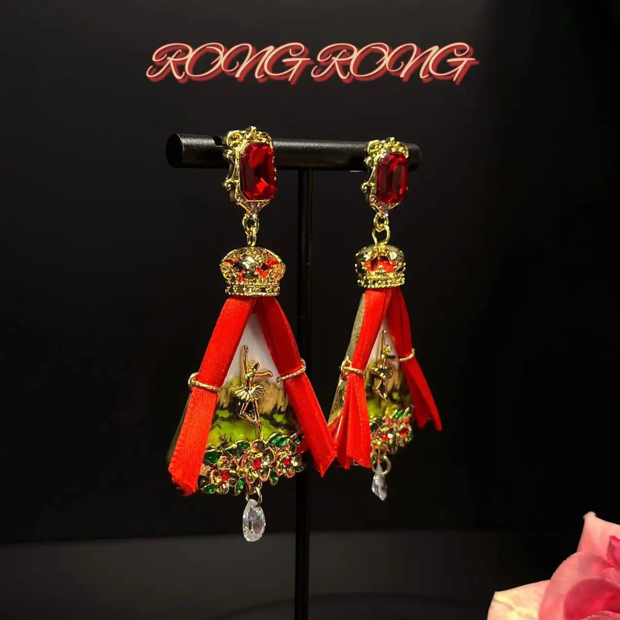 Medieval Vintage French Court Retro Latin Girl Stage Earrings European and American Exaggerated Personality Heavy Earrings