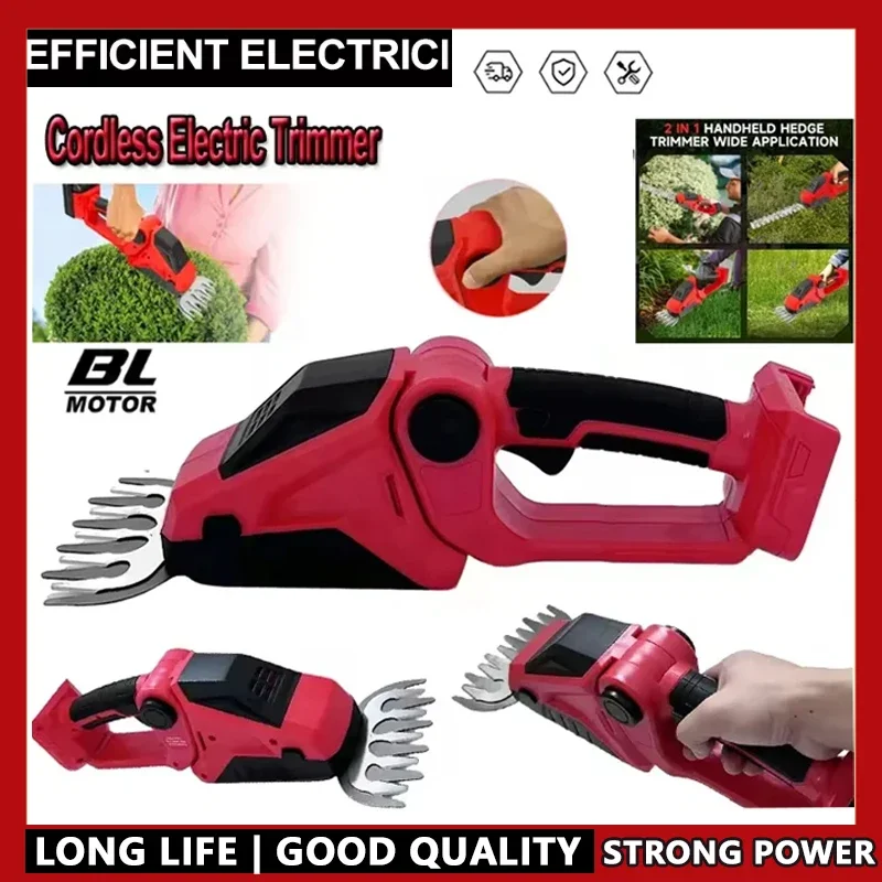 

Cordless Hedge Trimmer 2 in 1 Electric Grass Trimmer Bush Trimmer Grass Shears Handheld Garden Tool 18V Battery For Milwaukee