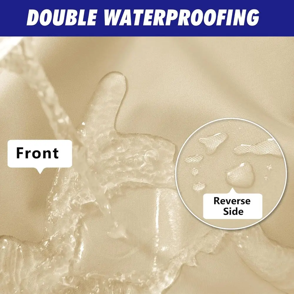 Set Bantal Teras Luar Ruangan 14 Buah untuk Furnitur Seksional 6 Kursi - Penutup Tahan Air Warna Beige