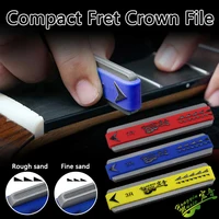 Diapasón de guitarra acústica eléctrica, bloque de archivo de corona de alambre, archivo moldeador de doble cara, herramienta de nivelación de archivo curvo