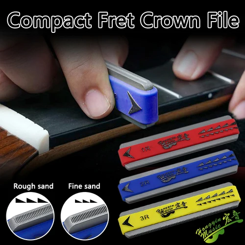 Diapasón de guitarra acústica eléctrica, bloque de archivo de corona de alambre, archivo moldeador de doble cara, herramienta de nivelación de archivo curvo