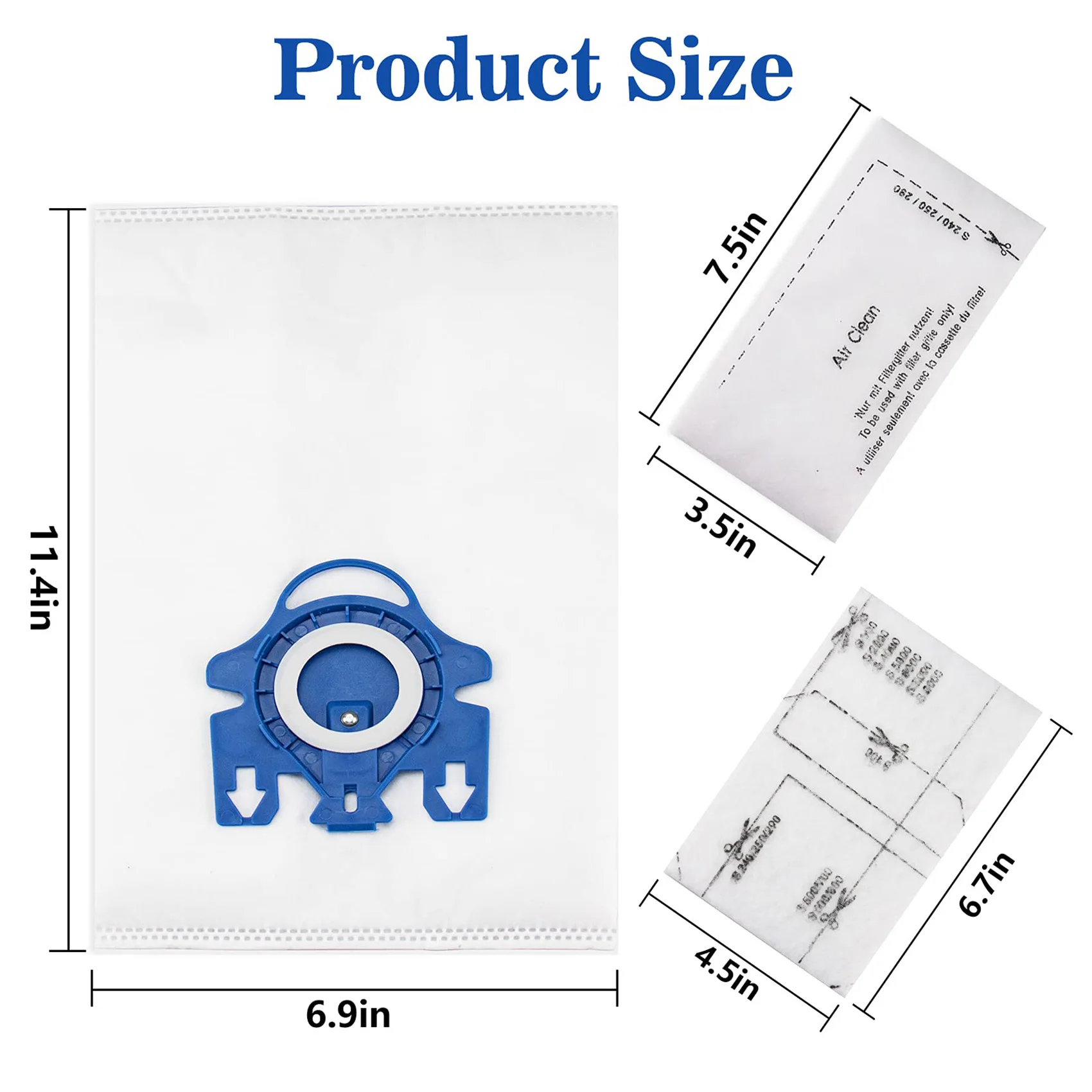 Substituição do filtro e do saco de pó para aspirador, C1 C2 C3 S227 S240 S270 S400 S2 S5 S8E GN Series