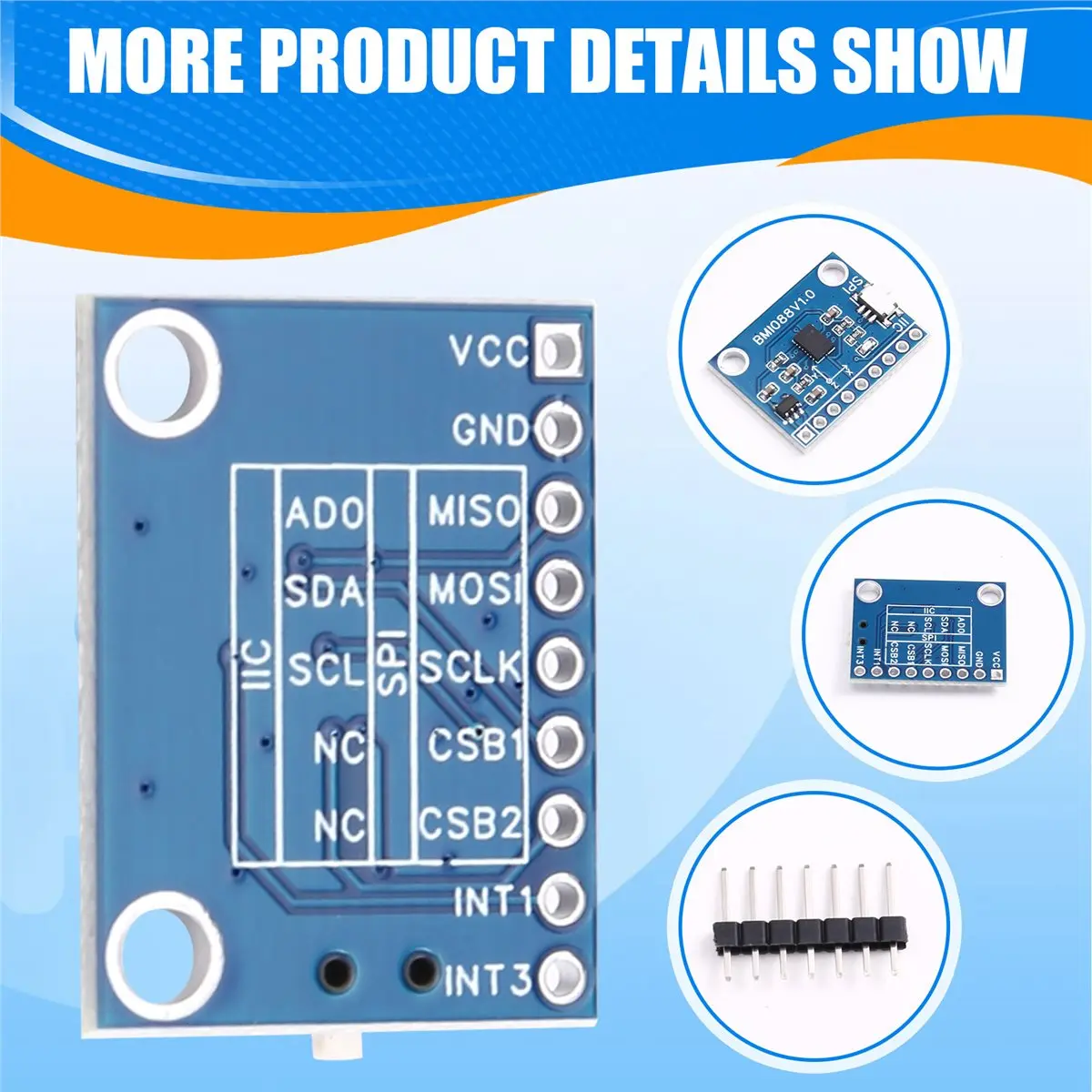

BMI088 Gyroscope Accelerometer Six- Sensor Module High-Performance Six- IMU for I²C SPI