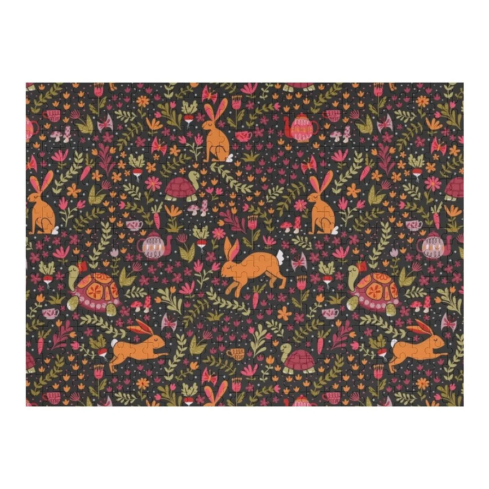 

Tortoise and the Hare in Red Jigsaw Puzzle Wooden Decor Paintings Diorama Accessories Personalized Gifts Puzzle