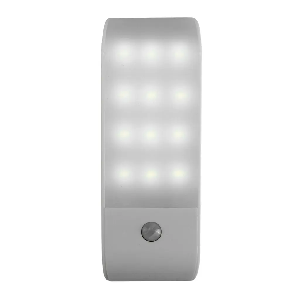 Mini recarregável Motion Sensor Light, luzes do armário, tira magnética, lâmpada do armário do quarto, interior, 12 LEDs