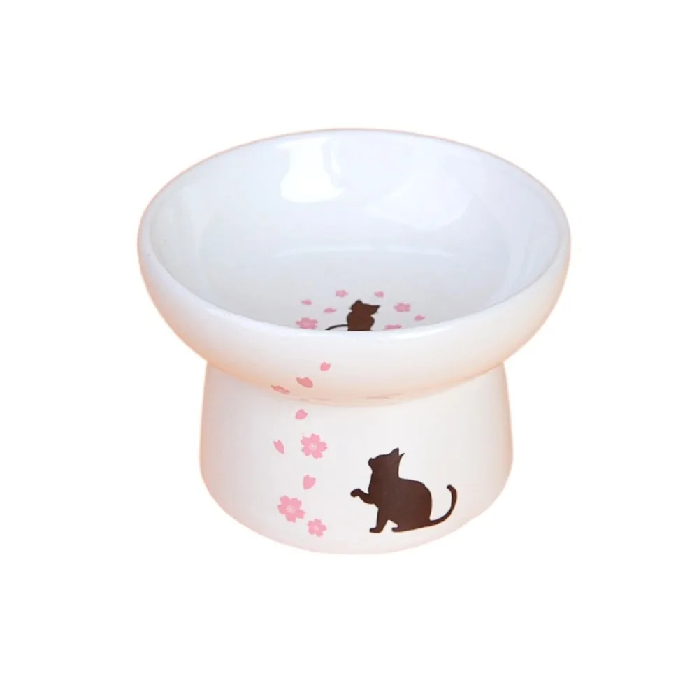 

Ceramic Cat Bowl Creative Multi-use Pet High Foot Bowl Large Capacity Anti Tipping Pet Drinking Feeder Neck Protection