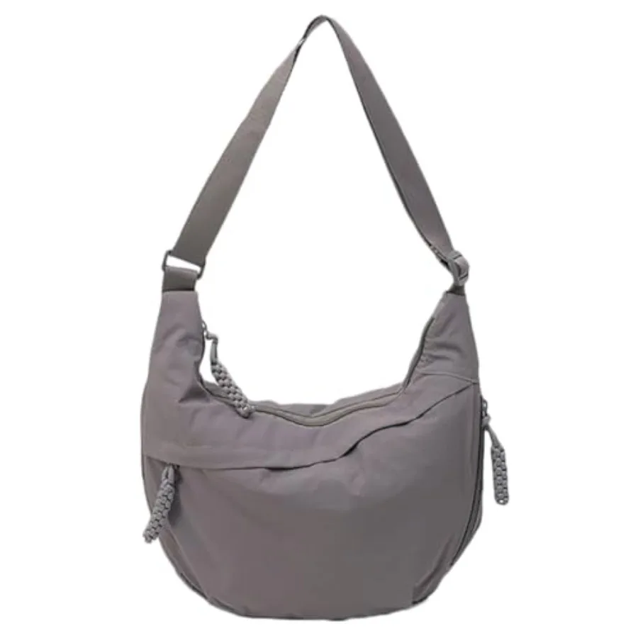 

Hobo Bag for Women Men Crescent Shoulder Bag Retro Nylon Canvas Crossbody Bag Slouchy Corduroy Dumpling Bag Purse Retro Nylon C