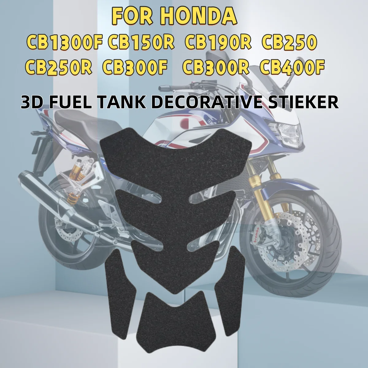 

FOR HONDA CB1300F CB150R CB190R CB250 CB250R CB300F CB300R CB400F Tank Pad Protector Sticker Side Fuel Gas Knee Grip Traction