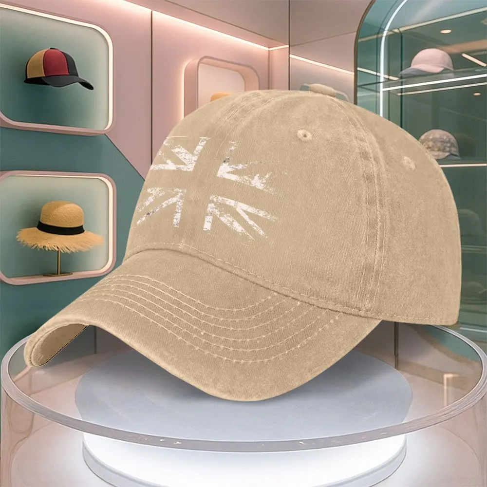 Customization A Union Jack Printed Men's Baseball Cap, Fashionable Outdoor Retro Men's And Women's Baseball Cap, Curved Brim Dad
