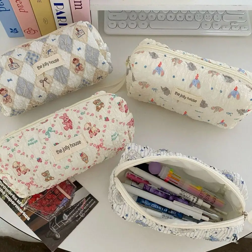 

Cartoon Animal Pattern Pen Bag Large Capacity Portable Pencil Case Zipper Design Stationery Bag Students