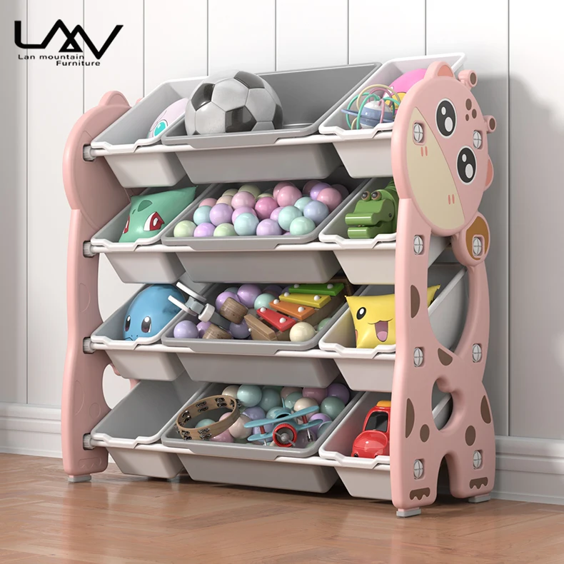 Wholesale Children Cabinet Toys Plastic Cartoon Multi-layer Detachable Child Toy Storage Cabinet