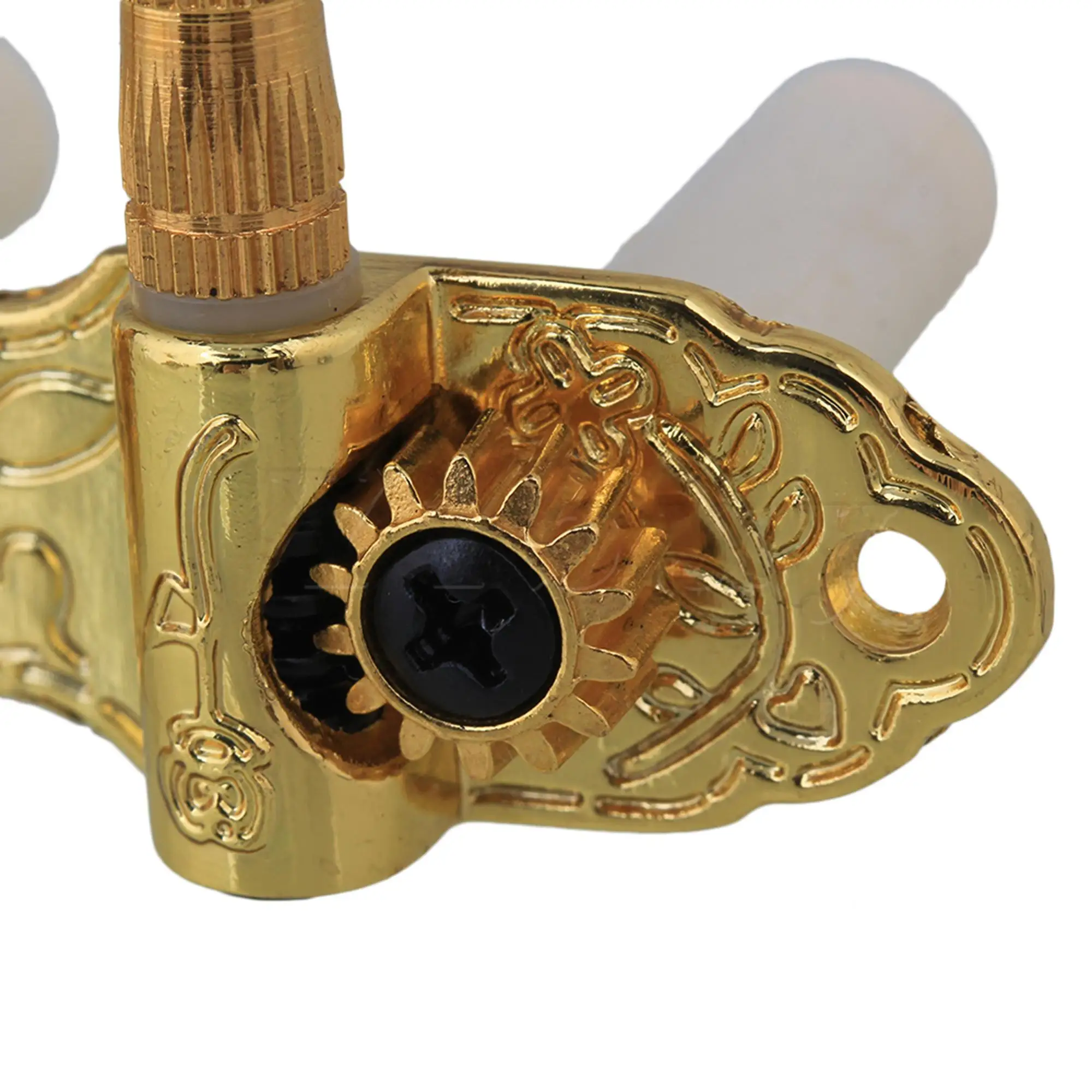 Yibuy 20 set of 2x Golden Classic Guitar Machine Head Tuner 1L1R with Amber Oval Button