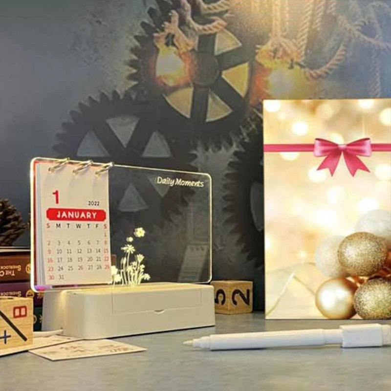 448F قابل للمسح متوهجة الكتابة على الجدران المجلس لمذكرة مكتب موجه مع قلم التقويم