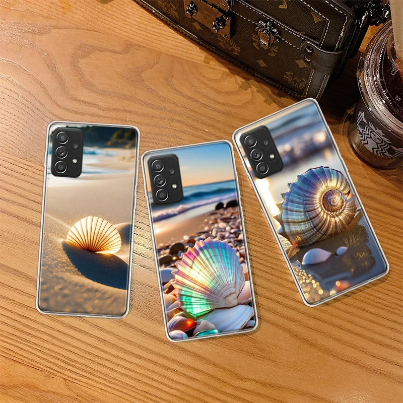 Gleaming Shells Gracing the Sand Phone Case For Galaxy S25+ S10 S8 A16 Note 20 Ultra 10 Lite 9 8 Samsung A15 A25 A35 A55 A05S M2