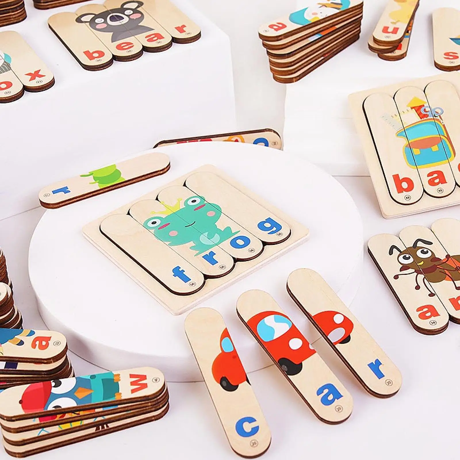 

192x Wooden CVC Word Spelling Games for Preschool 3 4 5 Year Olds