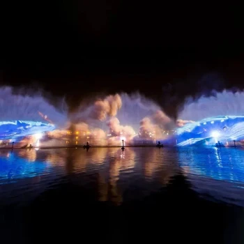 Outdoor Lake Water Curtain Screen Movie & Laser Fountain