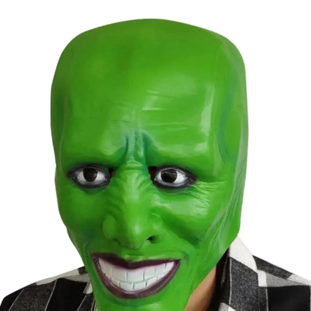 أقنعة خضراء جيم كاري فيلم الجدة الوحش كاري اللاتكس تأثيري قناع هالوين حفلة تنكرية زي فستان بتصميم حالم الملحقات