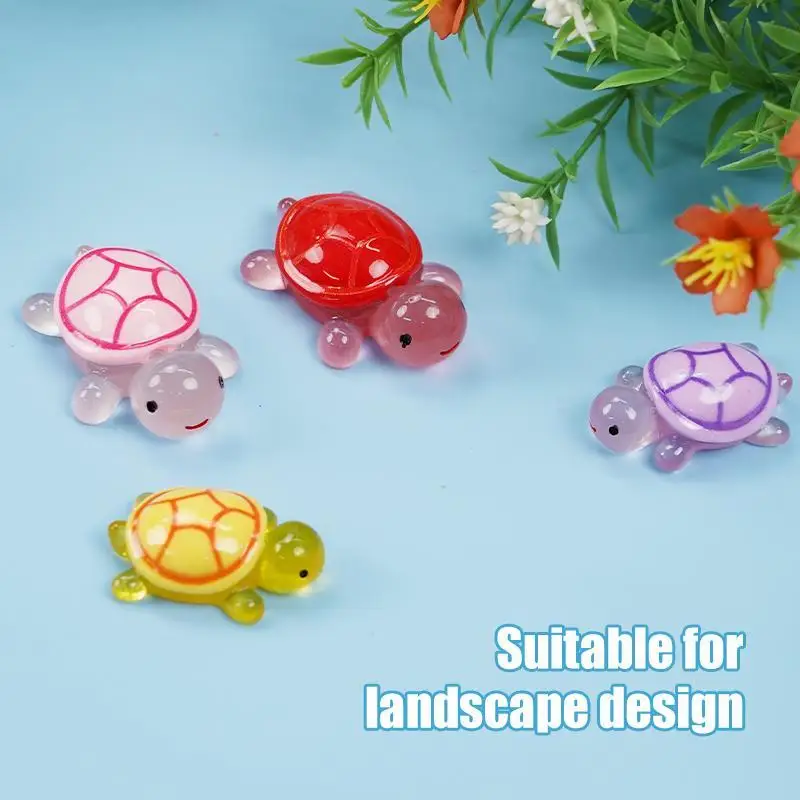 1Pcs Aquarium Decoration Luminous Turtle Home Decor Landscaping Resin Crafts Turtle Garden Fish Tank Miniatures Accessories