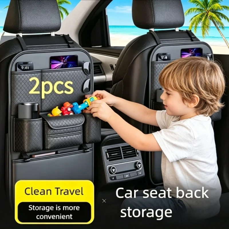 

Multi-functional Car Seat Back Organizer High-Capacity Multi-Pocket Backseat Storage Bag Wear-Resistant Anti Kick Mat