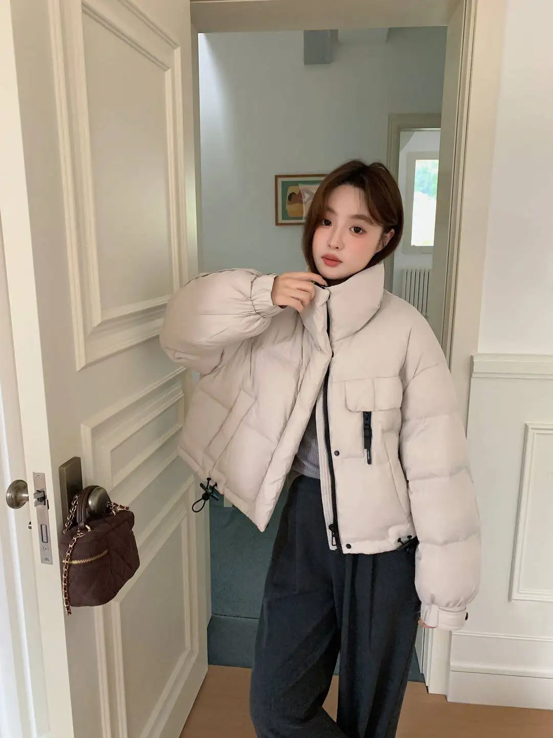 2026 Autumn Winter Women's Short Down Jacket Korean Stand Collar Puffer Jackets Women Warm Fashion Multicolor Thick Outerwear