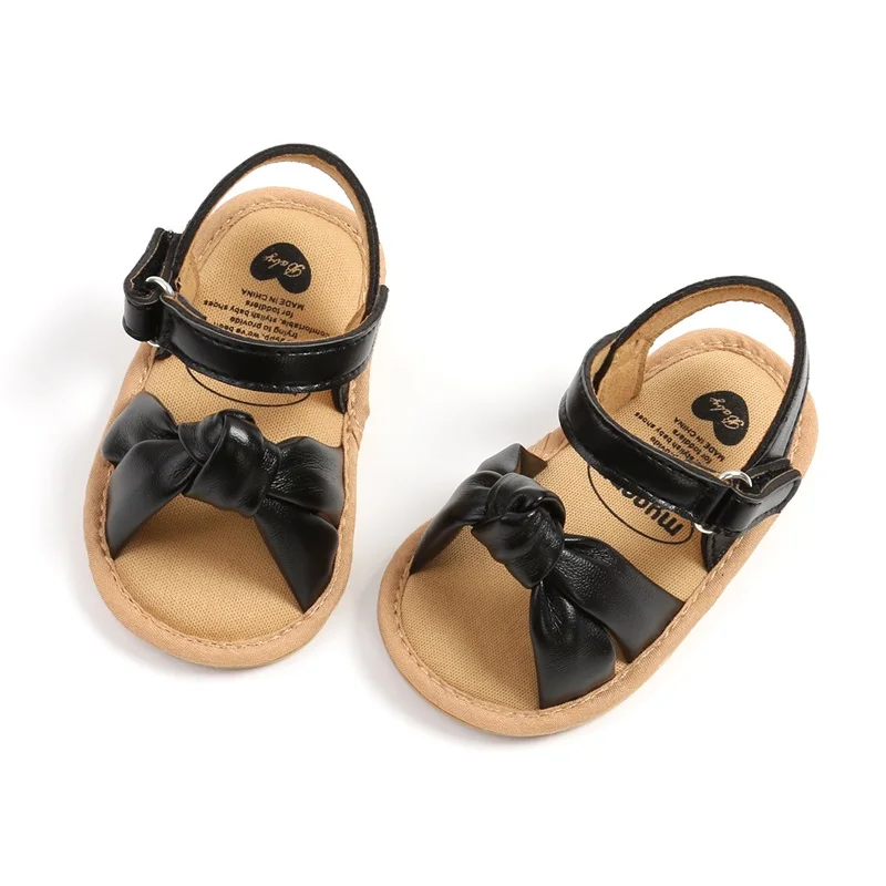 Infant Girls Cute Bowknot Sandals Soft Sole Non-slip Summer Shoes for Baby Toddler Newborn Open Toe Walking Sandals