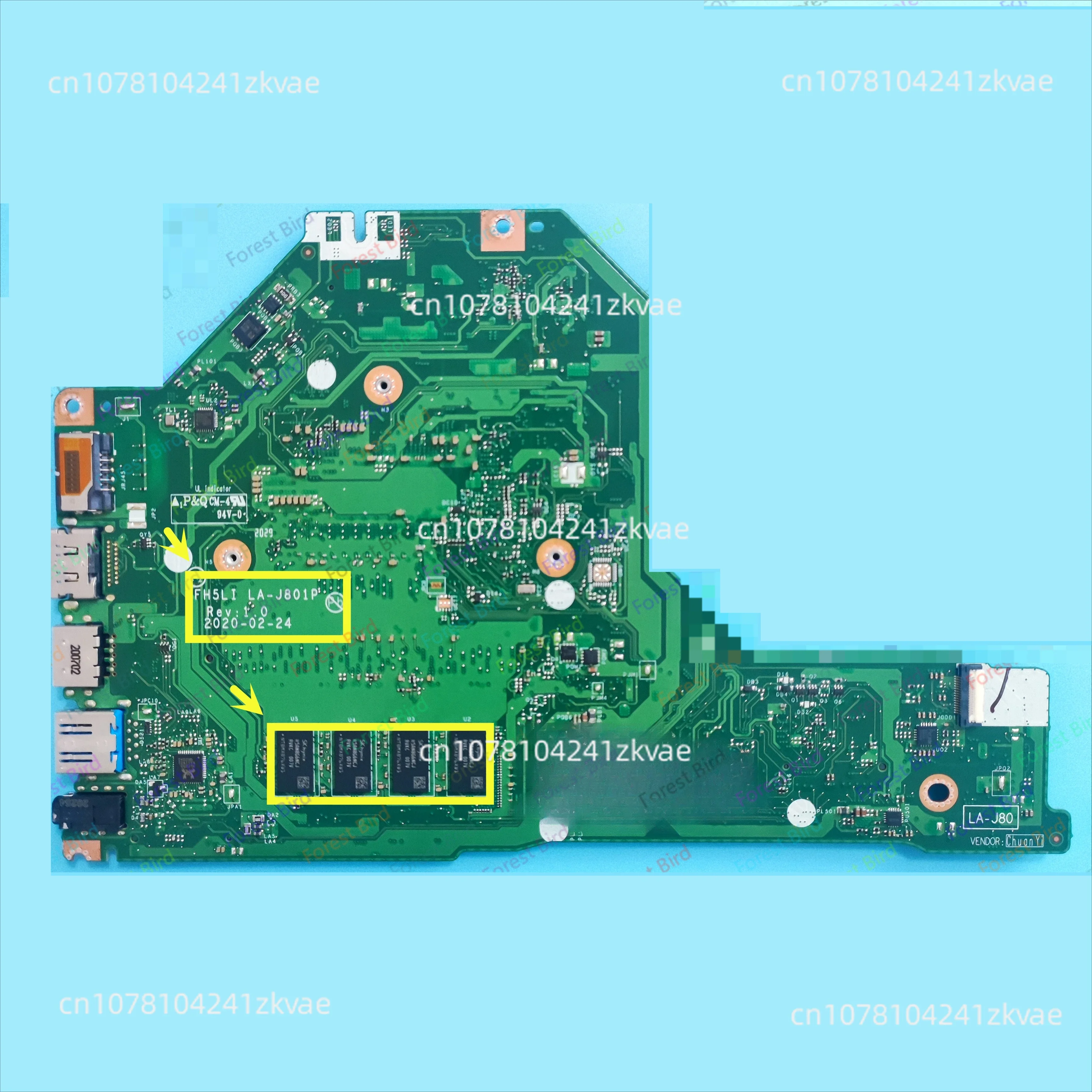 With CPU:I3-1005G1 I5-1035G1 I7-1065G7 RAM:4G DDR4  100% Tested FH5LI LA-J801P For ACER Aspire A315-56 Laptop Motherboard