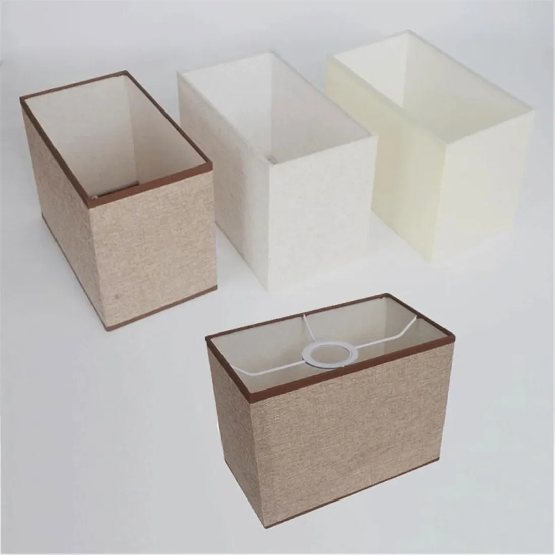 

Rectangle Cloth Lamp Shade E27 Beige Fabric Lampshades Barrel Lamp Covers for Table Lamps Floor Lamps