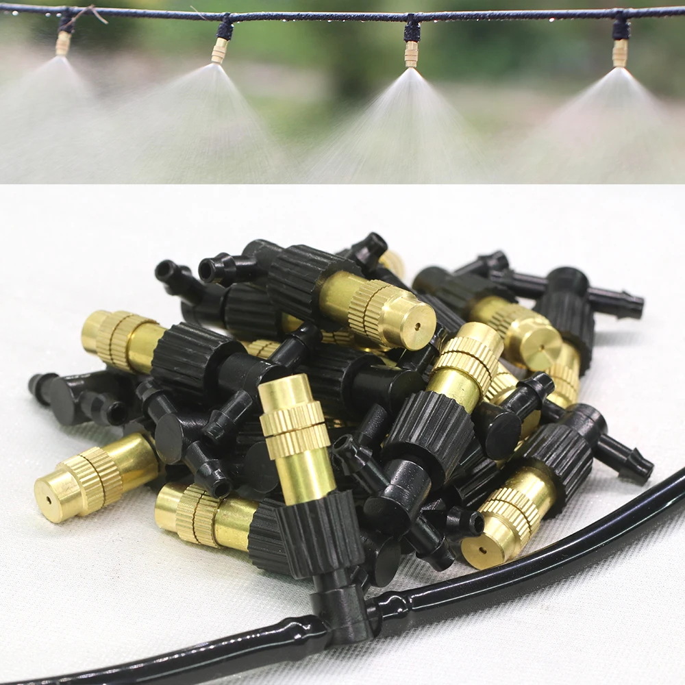 10pcs Micro Drip Irrigation Misting Brass Nozzle with 4/7mm 1/4\