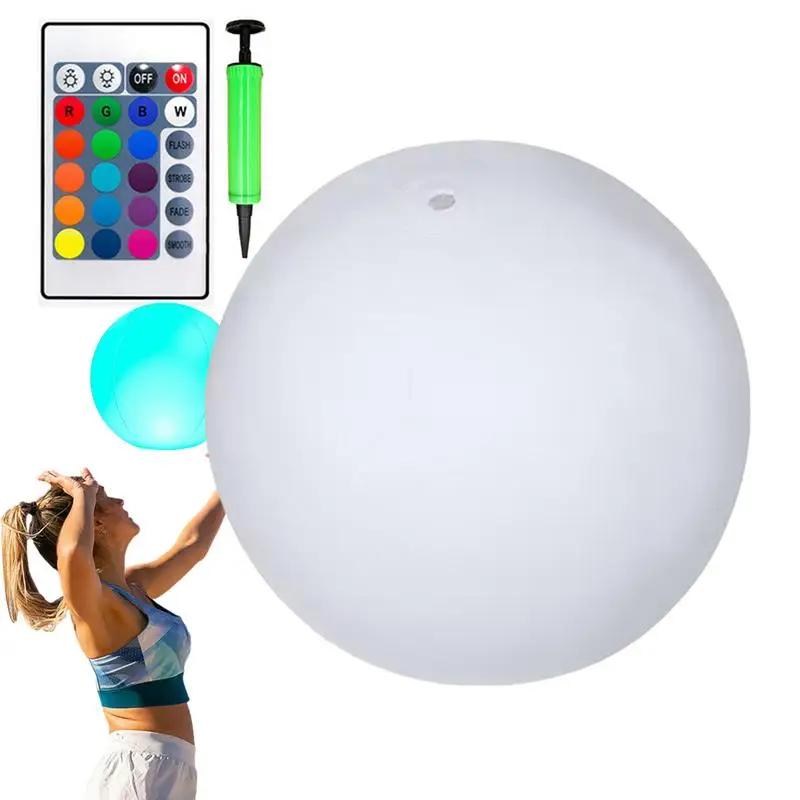 Neon Beach Balls 16 Light Colors Floating And Inflatable LED Beach Ball Toy 4 Adjustable Light Modes Inflatable Neon Beach Balls