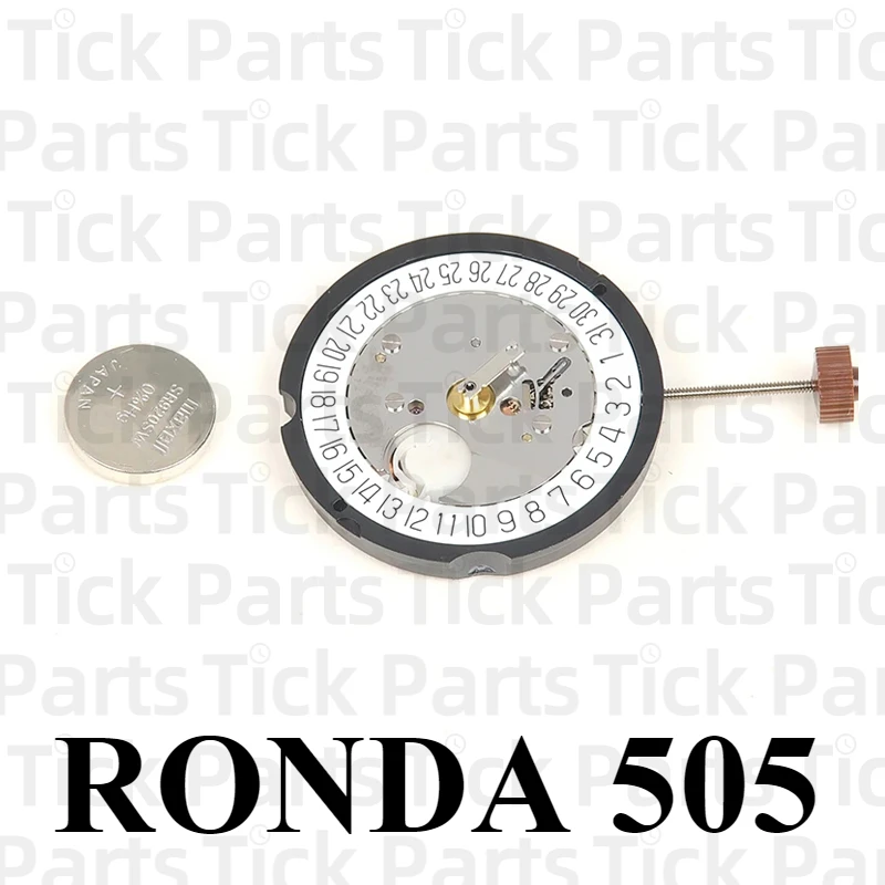 

New Original RONDA 505 Movement Swiss Quartz Movement 3 Hands Date At 3/6 Watch Movement Accessories With Battery