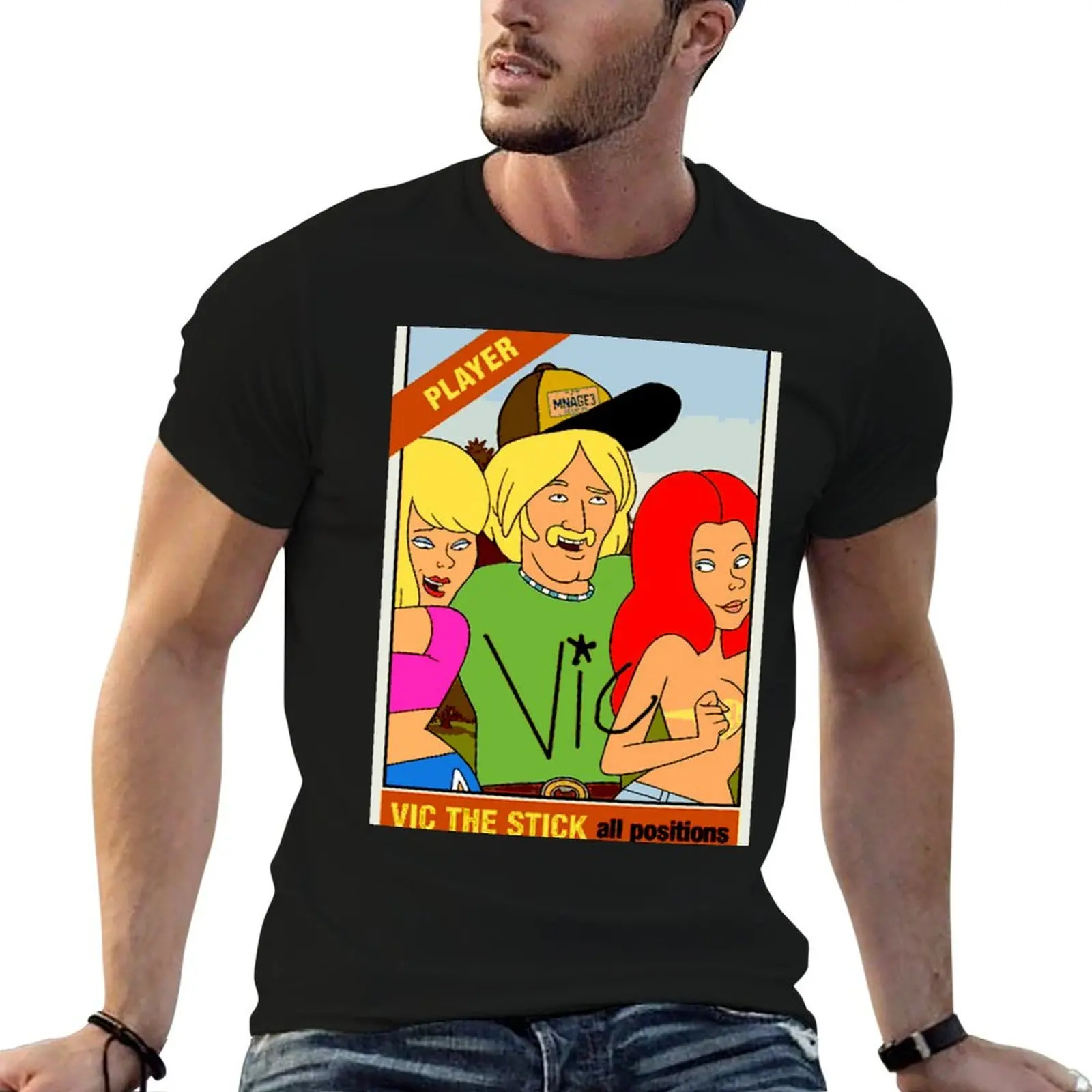 Vic Reynolds F is for family baseball card T-Shirt vintage clothes oversized mens graphic t-shirts anime