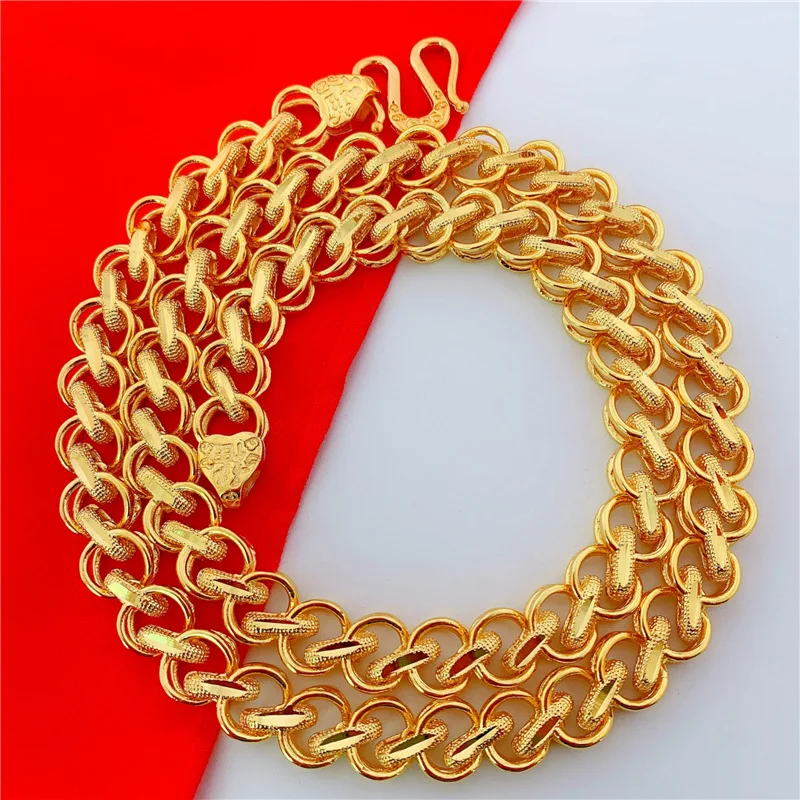 

Мужское ожерелье с тайской цепочкой и символом Фу, позолоченное, из латуни, 2026 год, модное ювелирное украшение для повседневной носки, подарок на день рождения