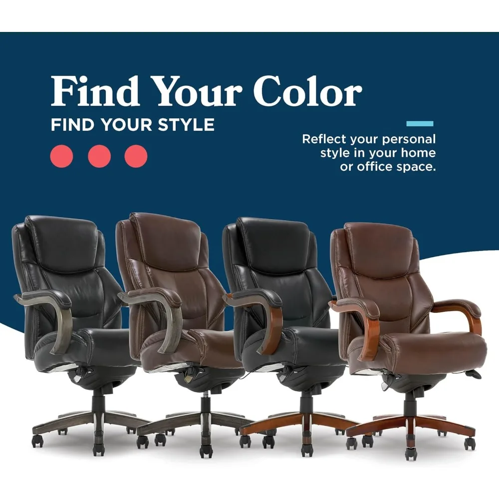 كرسي مكتب تنفيذي كبير وطويل من La-z-boy delano، وسادة مريحة لمنتصف الظهر، دعم قطني، مريح من إسفنج الذاكرة المريحة #5