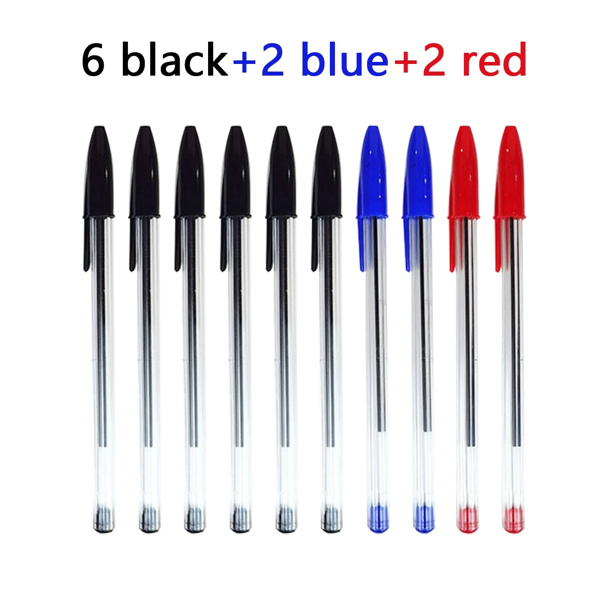 Comfort balpen, medium punt, 1,0 mm, voor soepel schrijven en journaling, zwart/blauw/rode inkt, 10/15 stuks