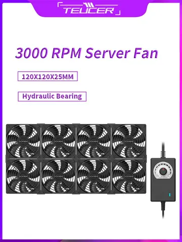 TEUCER B12025 ventilateur de serveur d'ordinateur 220V 3000 tr/min Machine minière poste de travail armoire ventilateur de refroidissement Kit ventilateur de refroidissement de processeur