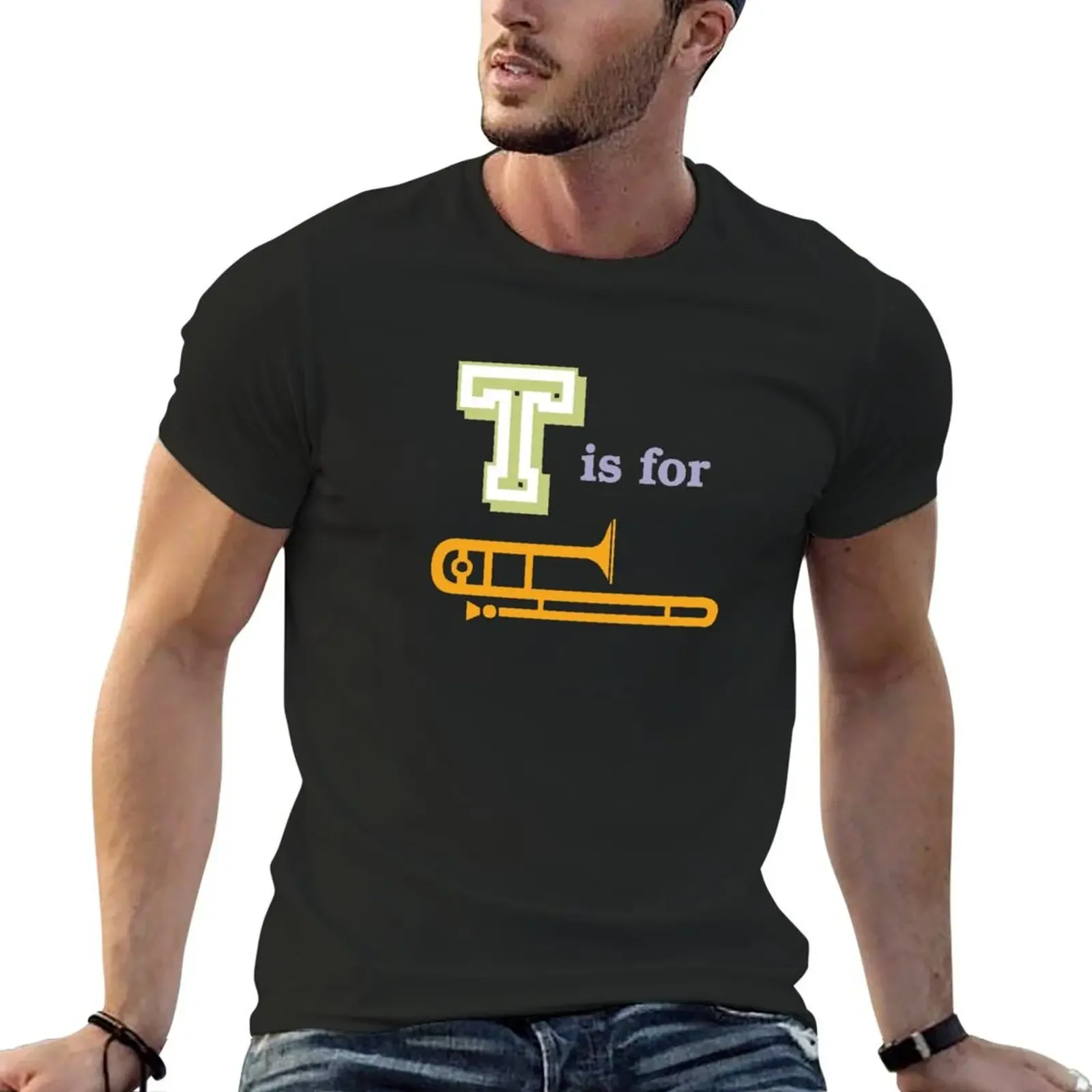 

T is for Trombone T-Shirt anime summer tops tops anime tshirt outfits for men