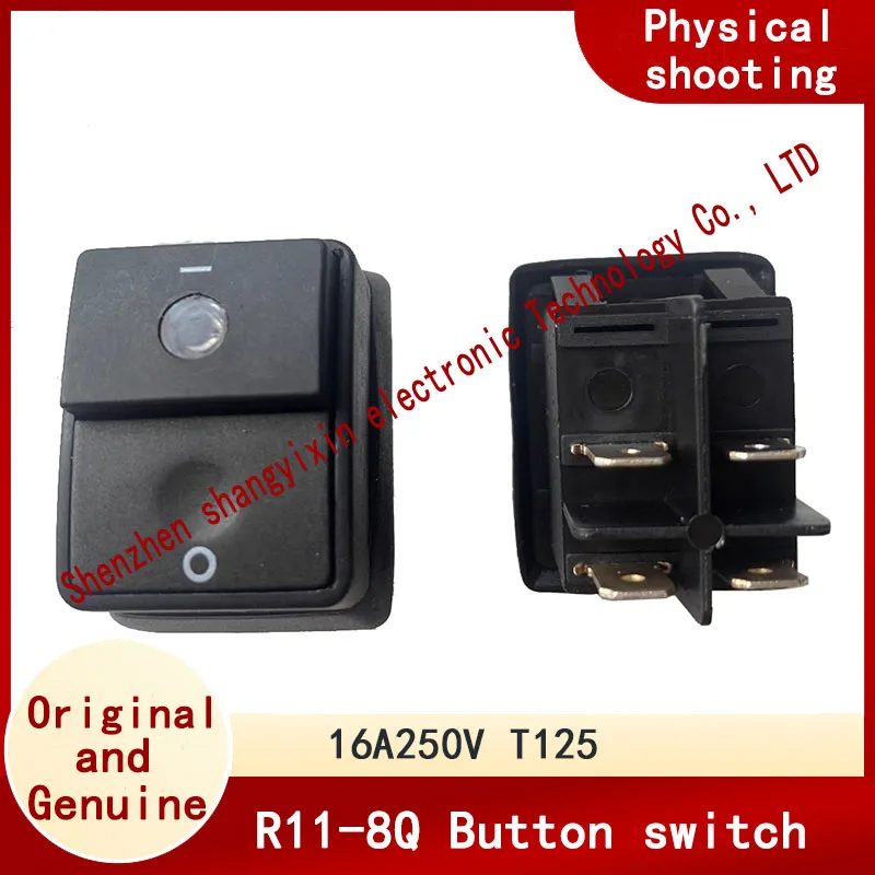 Original R11-8Q Steam engine vacuum cleaner 4-pin push-button self-locking switch with light 16 (12) A 250VAC T125