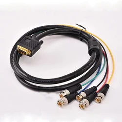 VGA to 5BNC Cable Convert RGBHV Big Screen Video Cord 10m 5m 3m 1.8m Video Graphics Array Male to BNC Video Line 1080P HD Cable